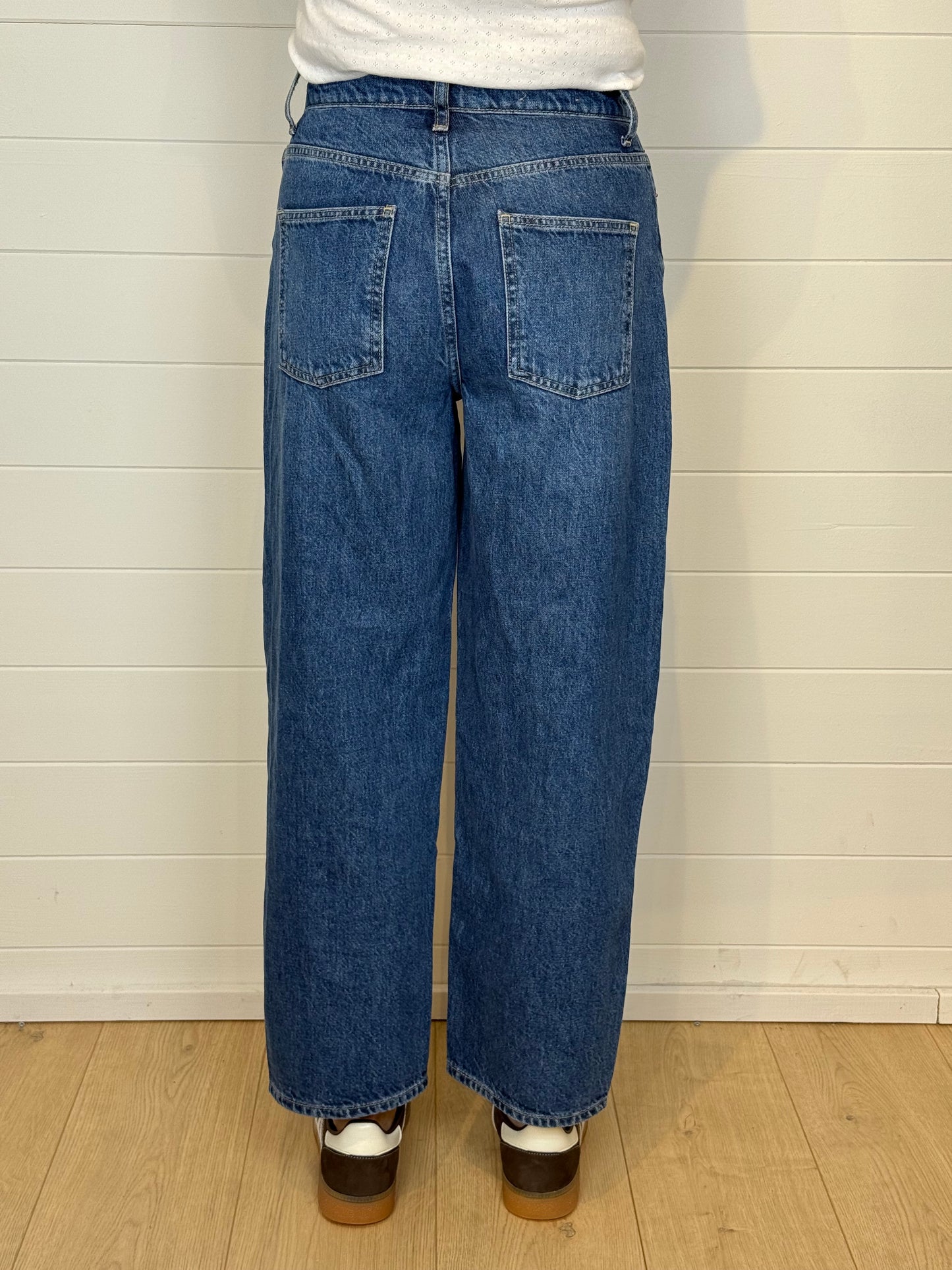 Boden Blue Barrel Leg Jeans