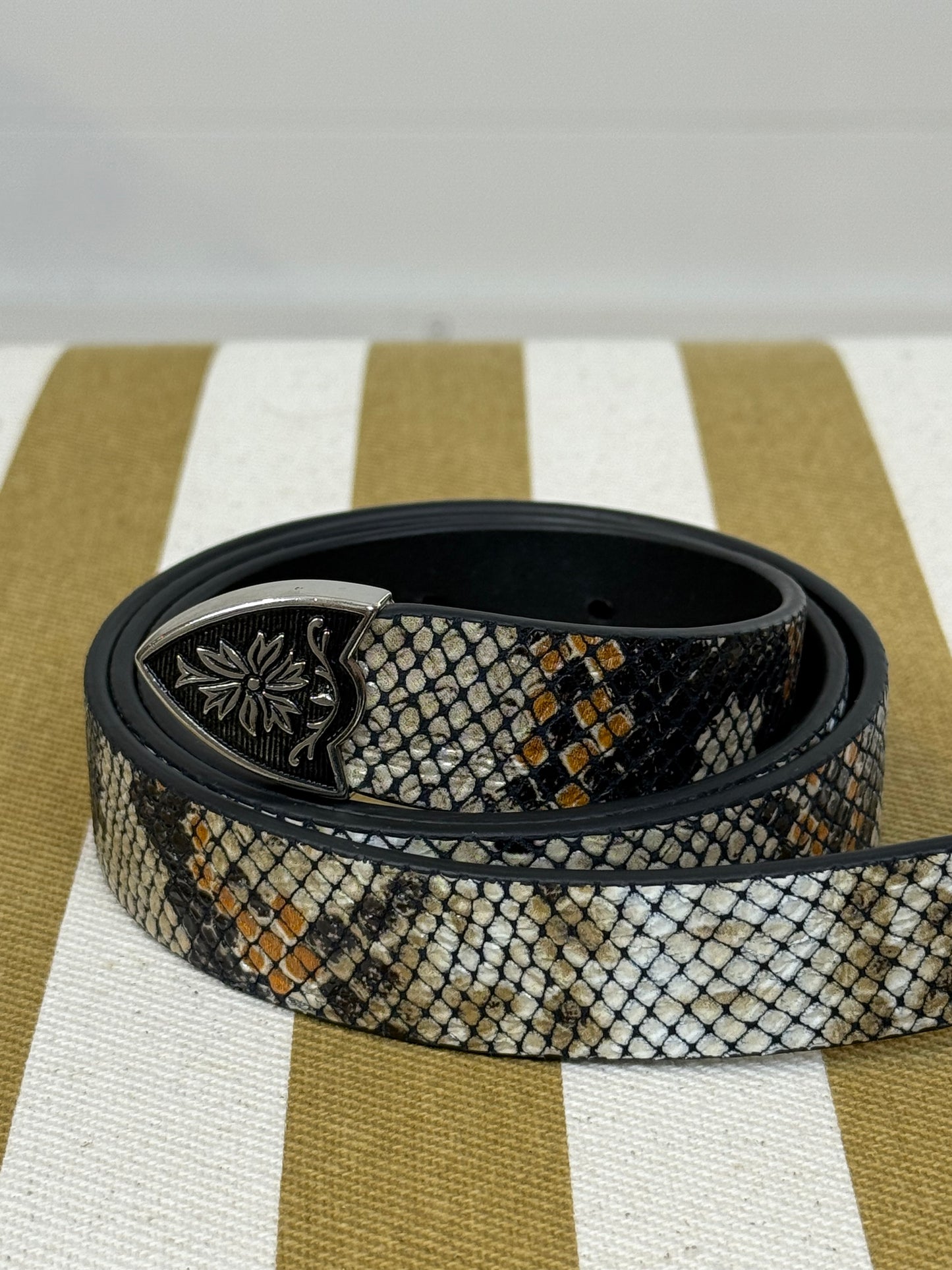 Leather Snakeskin Belt by Set