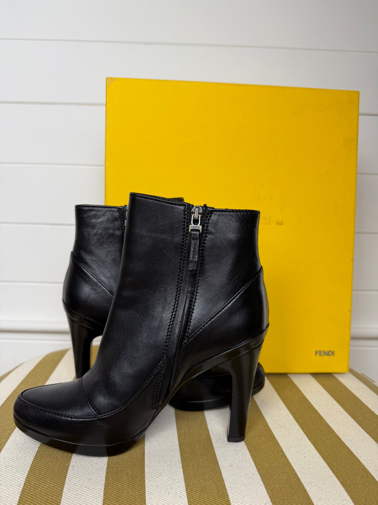 Fendi Leather Ankle Boots