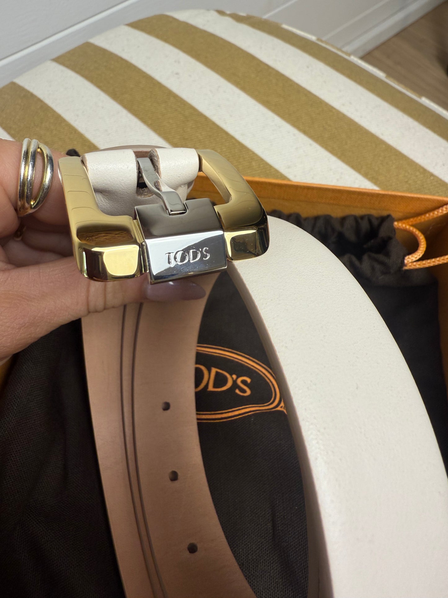 Tod’s White Leather Belt