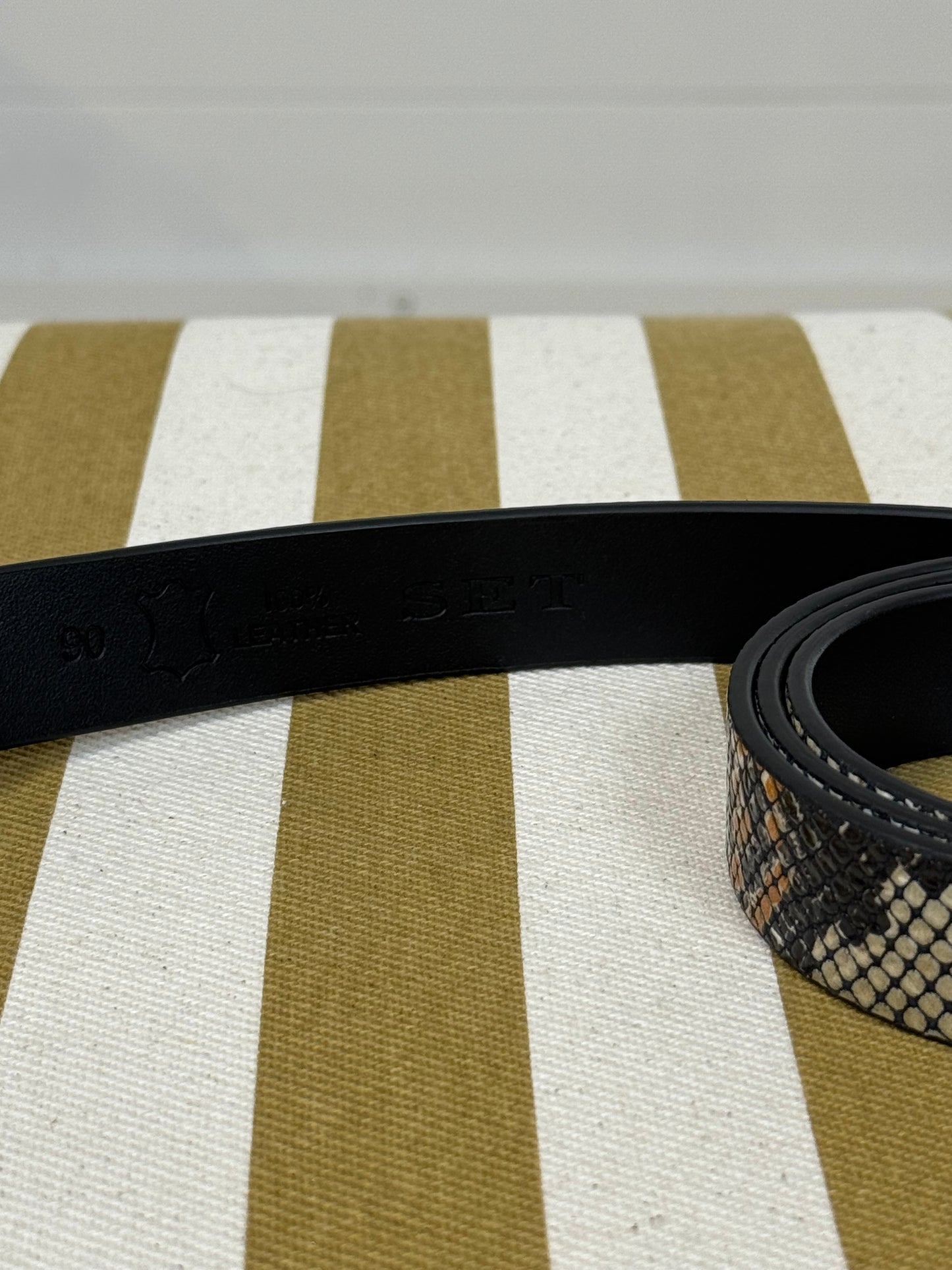 Leather Snakeskin Belt by Set