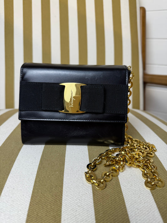 Salvatore Ferragamo Leather Chain Belt Bag