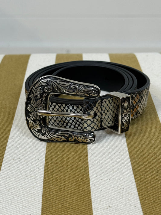 Leather Snakeskin Belt by Set