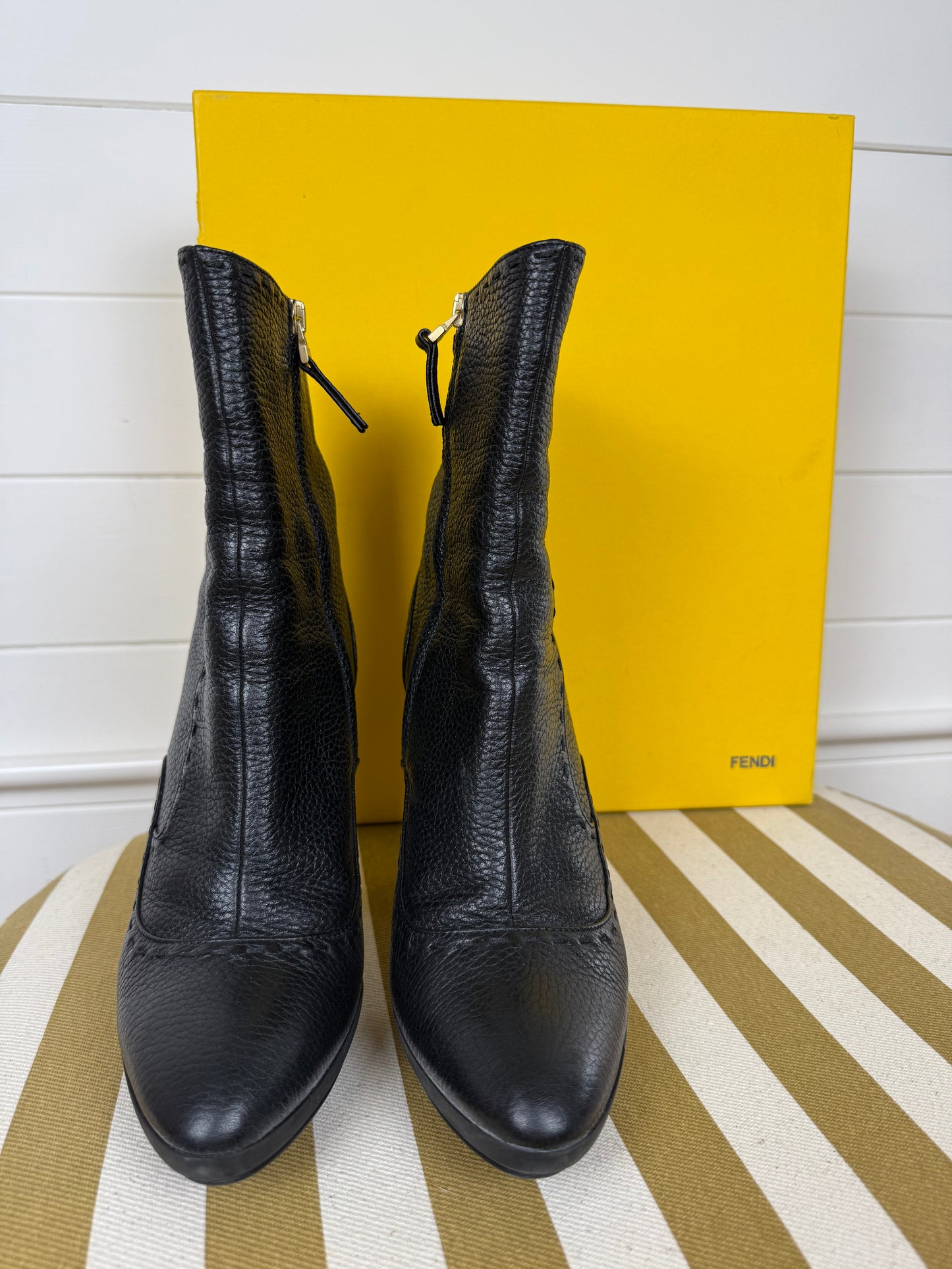 Fendi Leather Ankle Boots