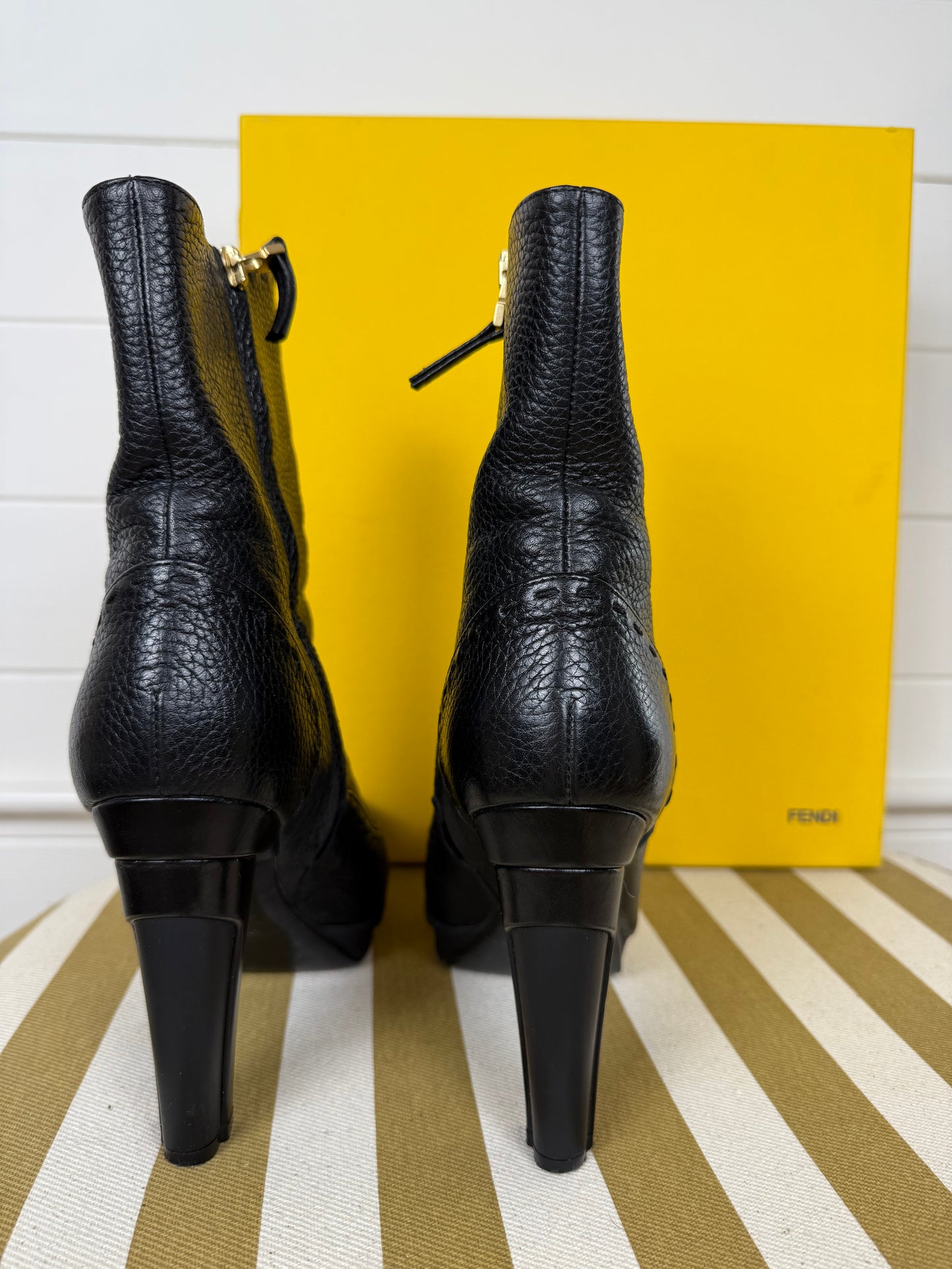Fendi Leather Ankle Boots
