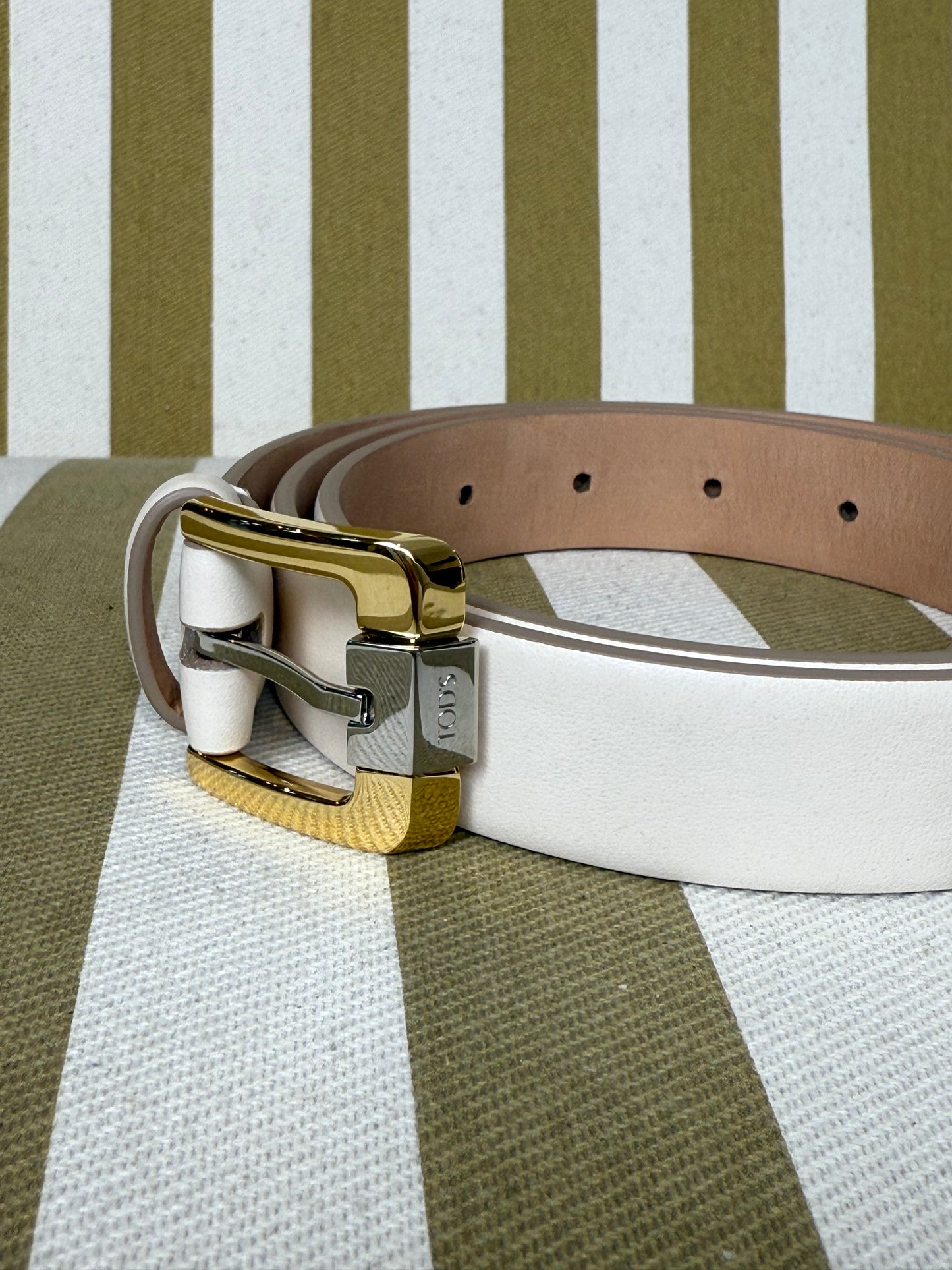 Tod’s White Leather Belt