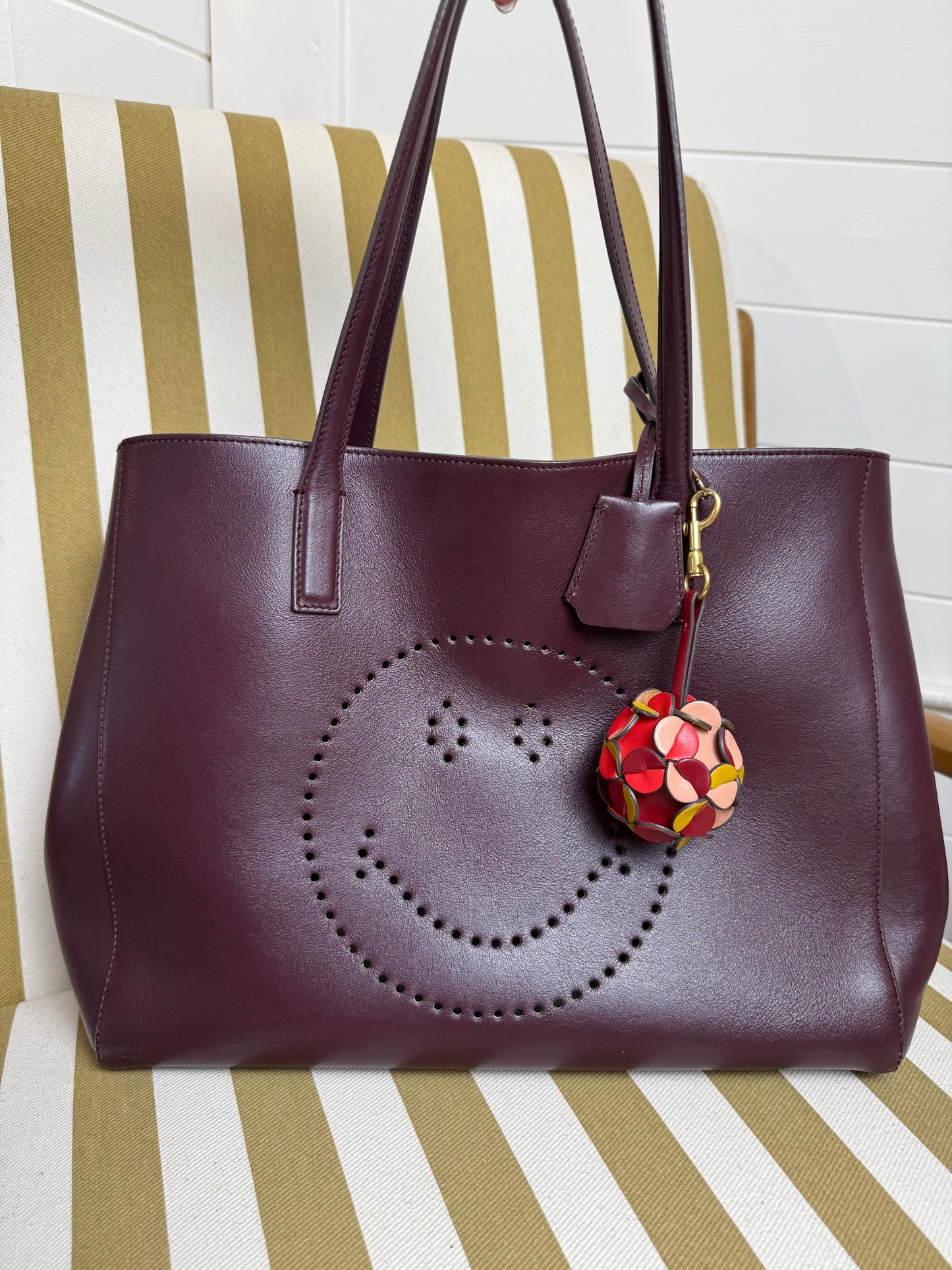 Anya Hindmarch Leather Smiley Tote