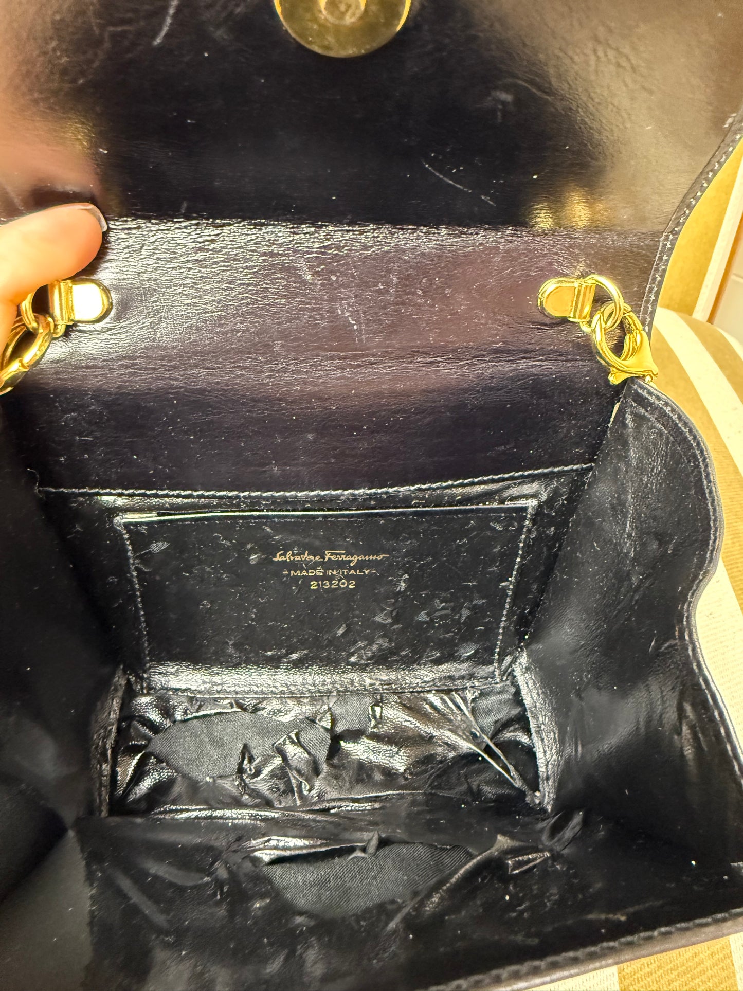 Salvatore Ferragamo Leather Chain Belt Bag