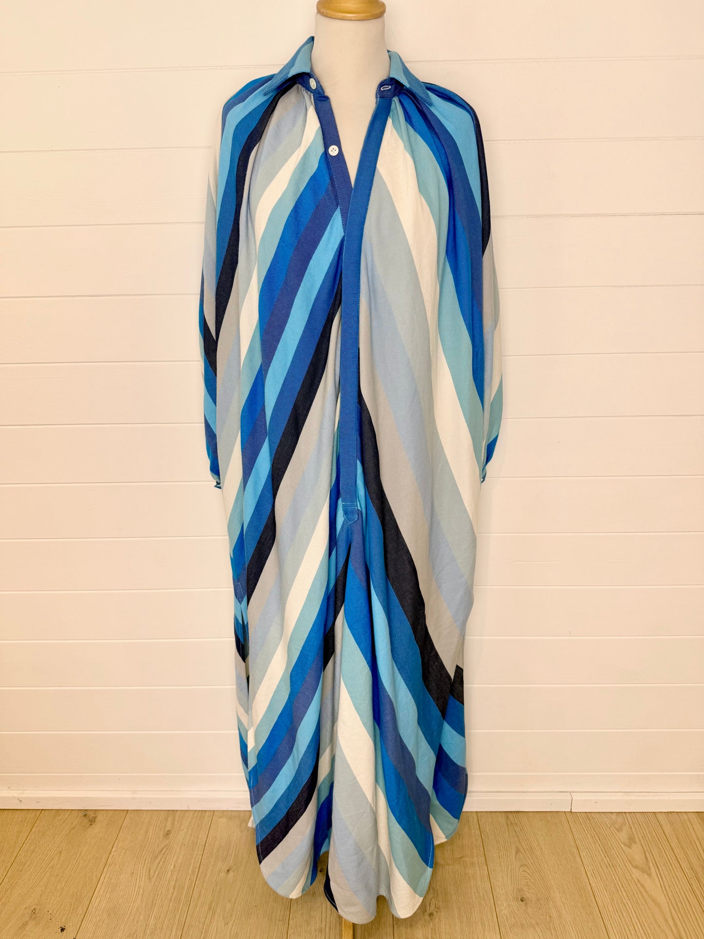 Marrakshi Life Striped Cotton Shirt Dress