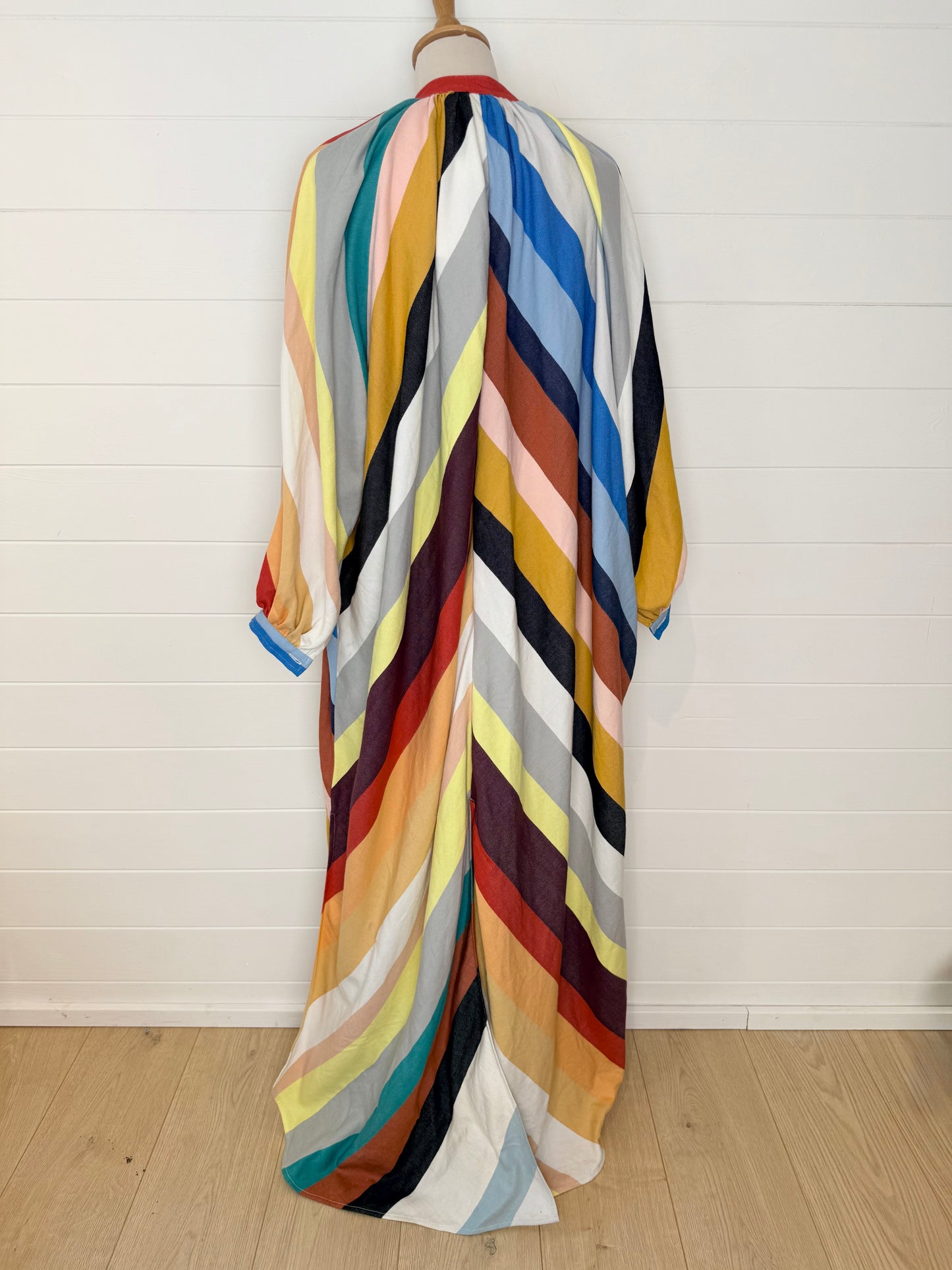 Marrakshi Life Rainbow Stripe Cotton Kaftan
