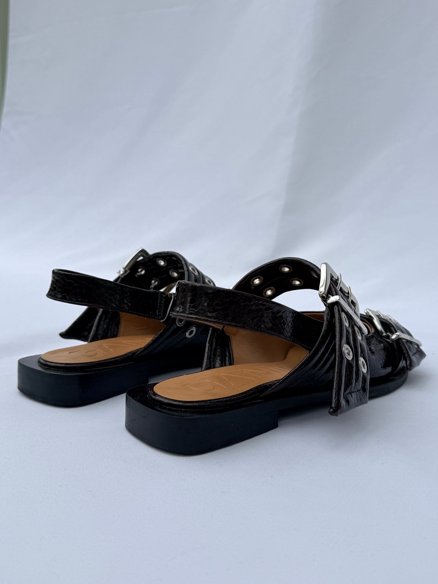 Ganni Feminine Buckle Ballet Flats