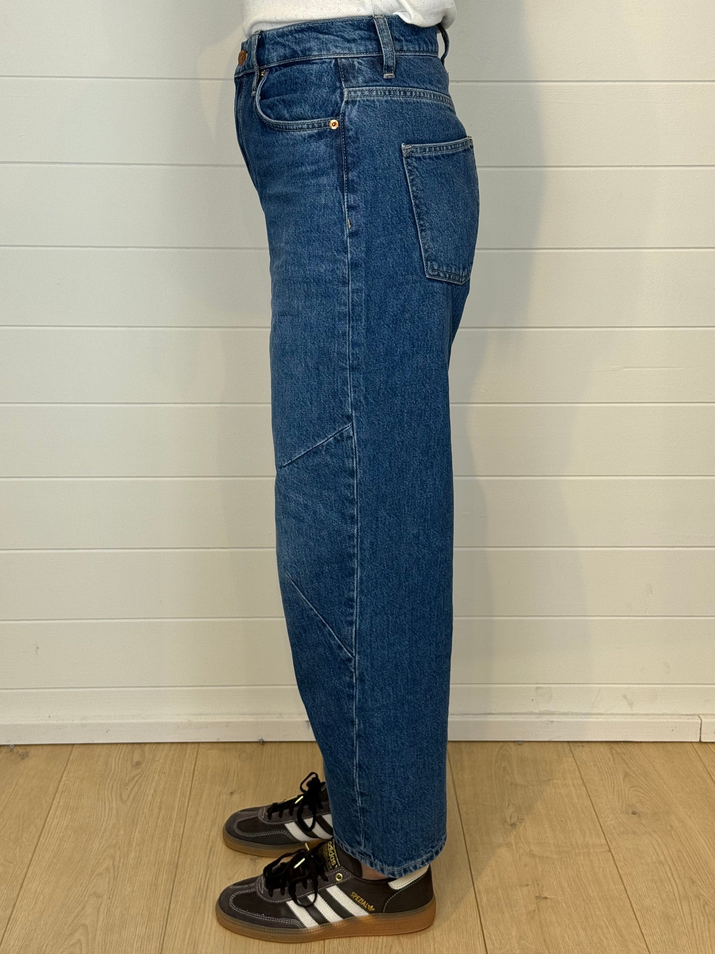 Boden Blue Barrel Leg Jeans