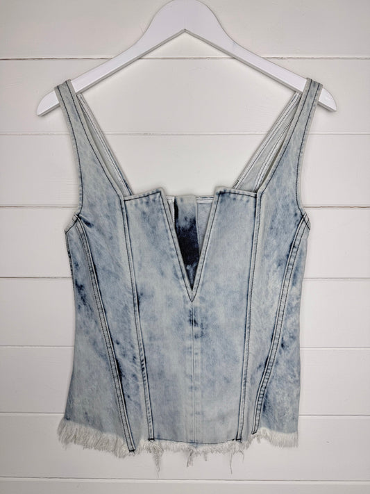 Marques Almeida Denim Bustier Top