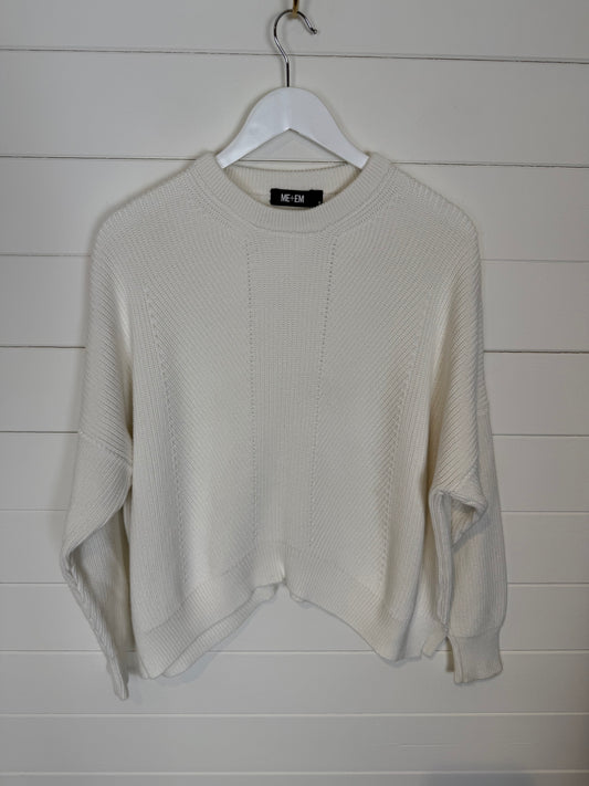 Me+EM White Knit Jumper