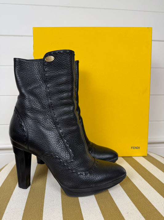 Fendi Leather Ankle Boots