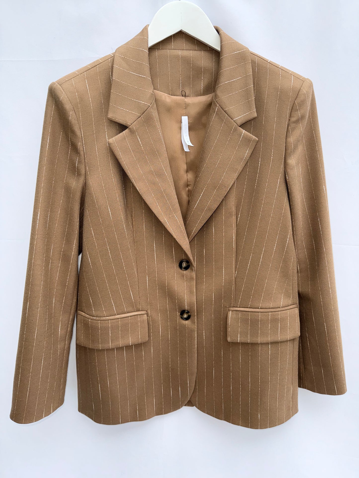 Imperial Beige Pinstripe Blazer