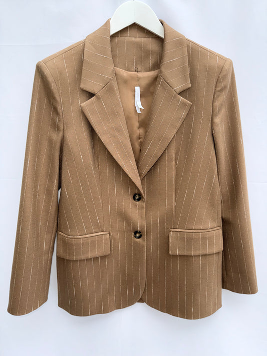 Imperial Beige Pinstripe Blazer
