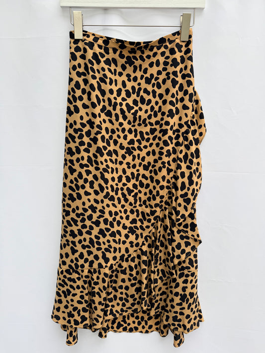 Rixo Leopard Wrap Skirt